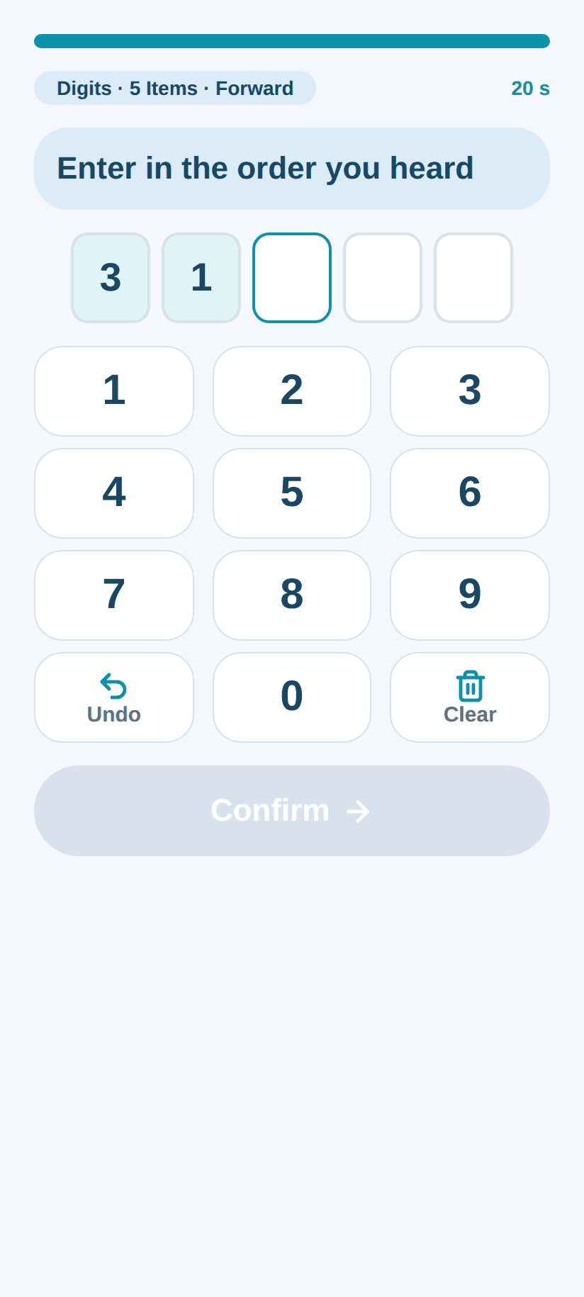 Answer step screen