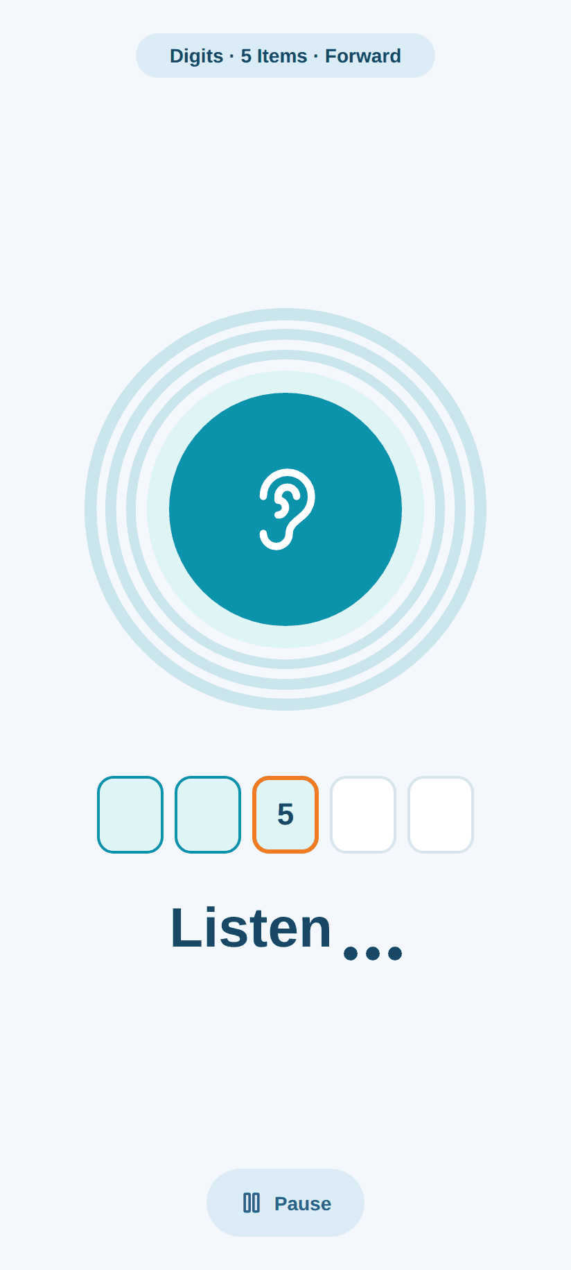 Listening step screen